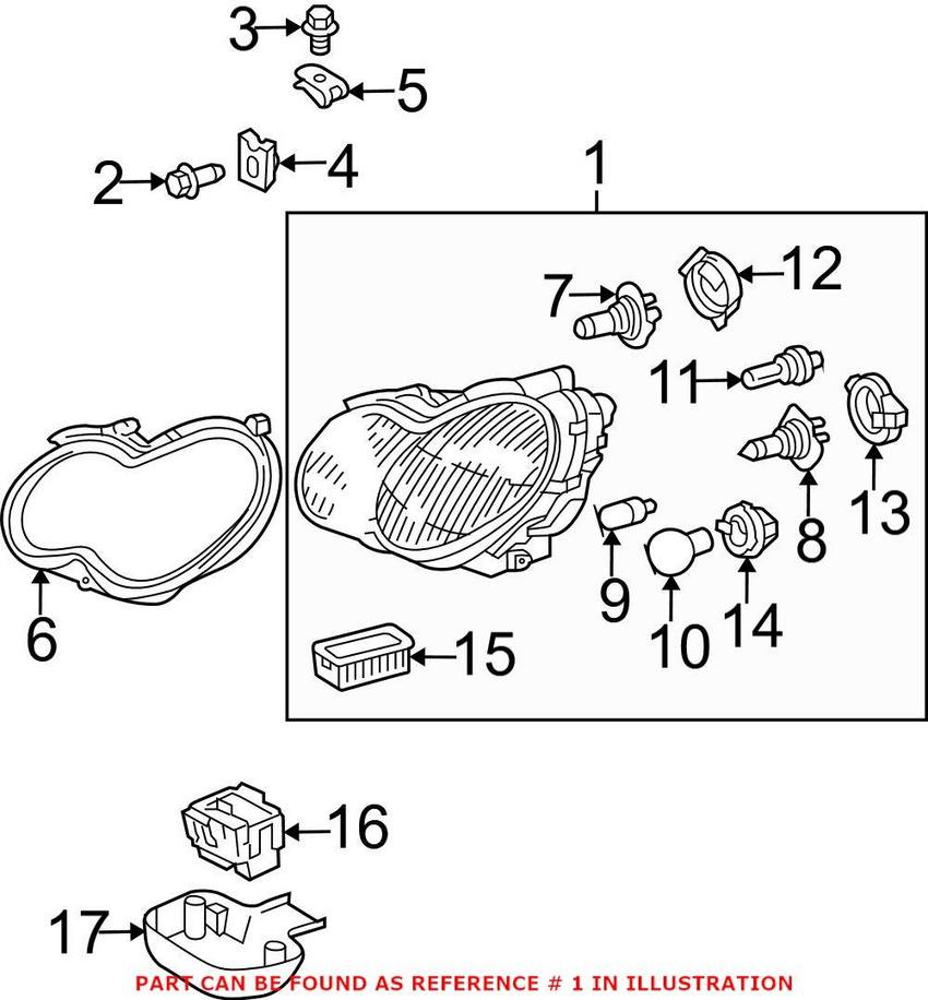 Mercedes Headlight Assembly - Driver Side (Xenon) 2038202759